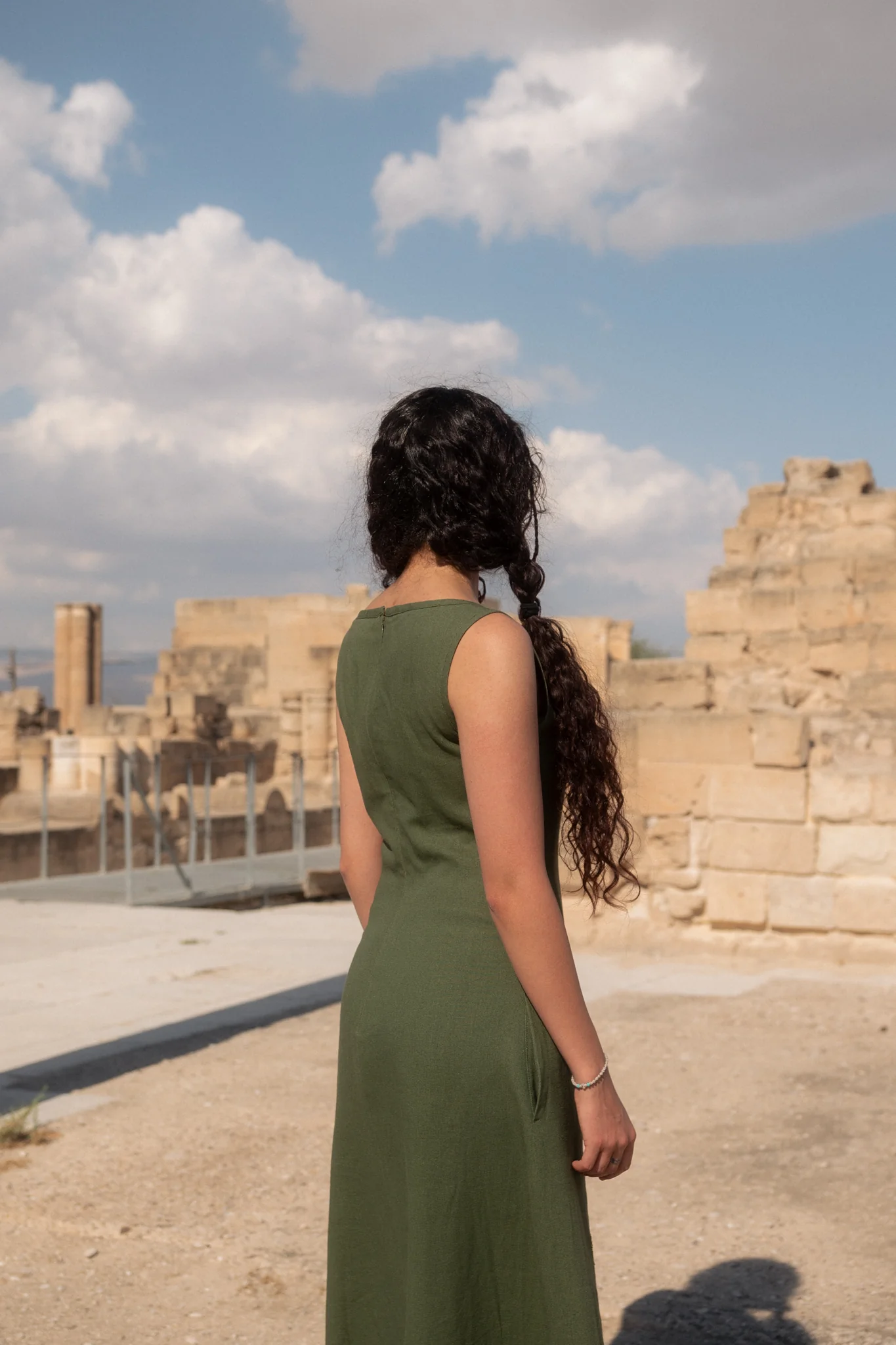 Farah midi dress (olive) - Image 4