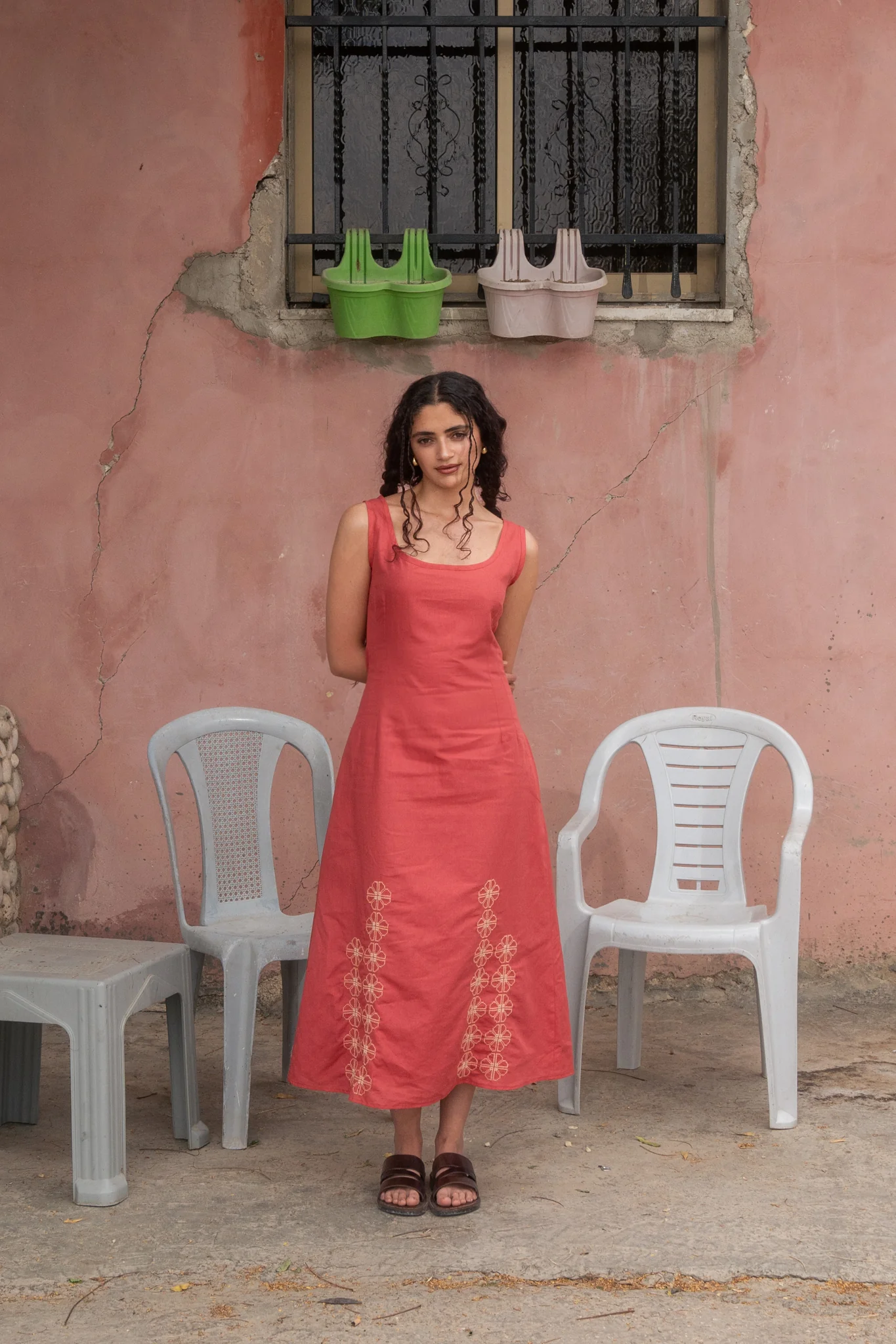 Farah midi dress (saffron) - Image 3
