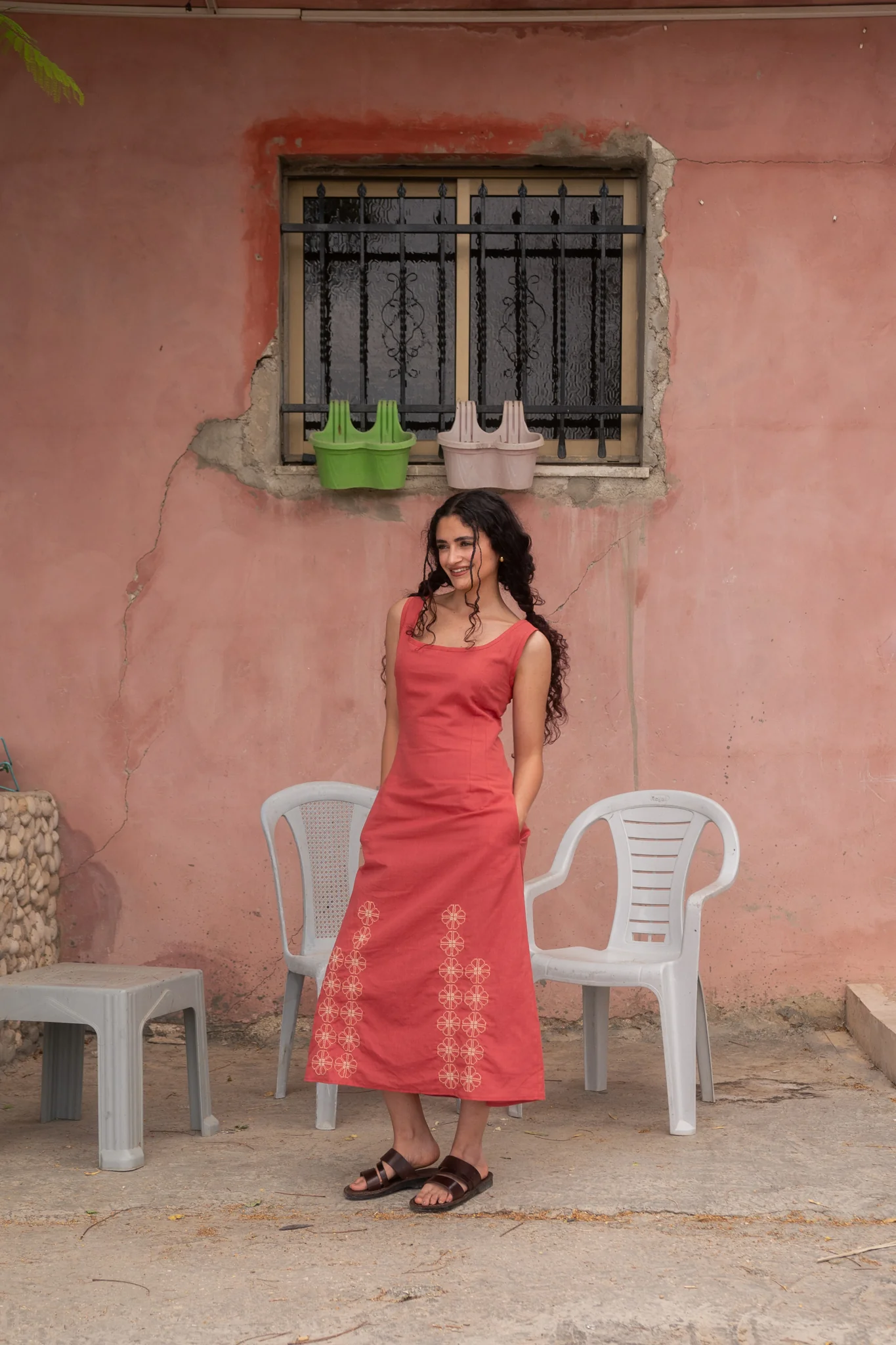 Farah midi dress (saffron) - Image 4