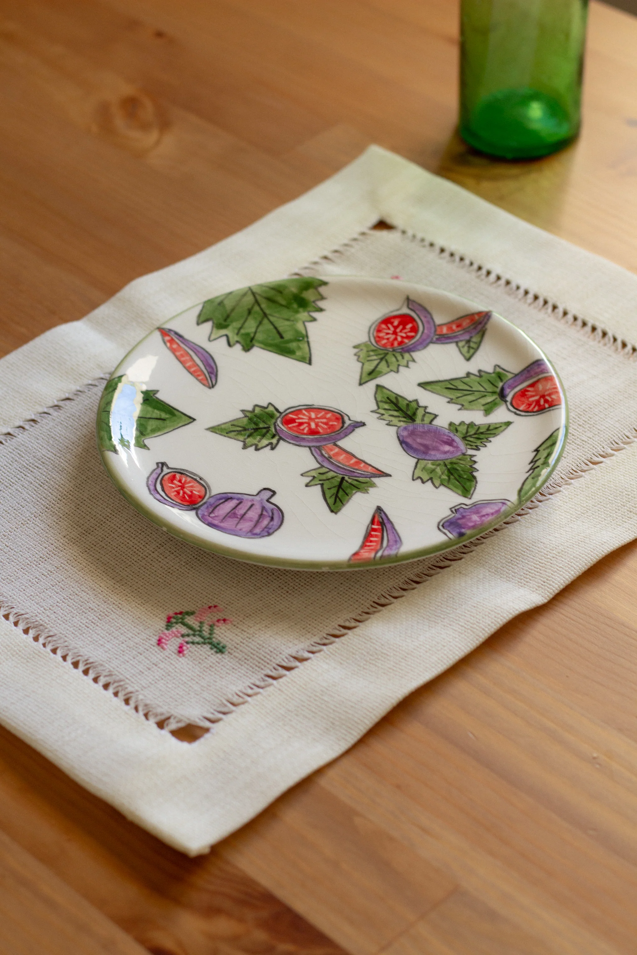 hand-embroidered place mat