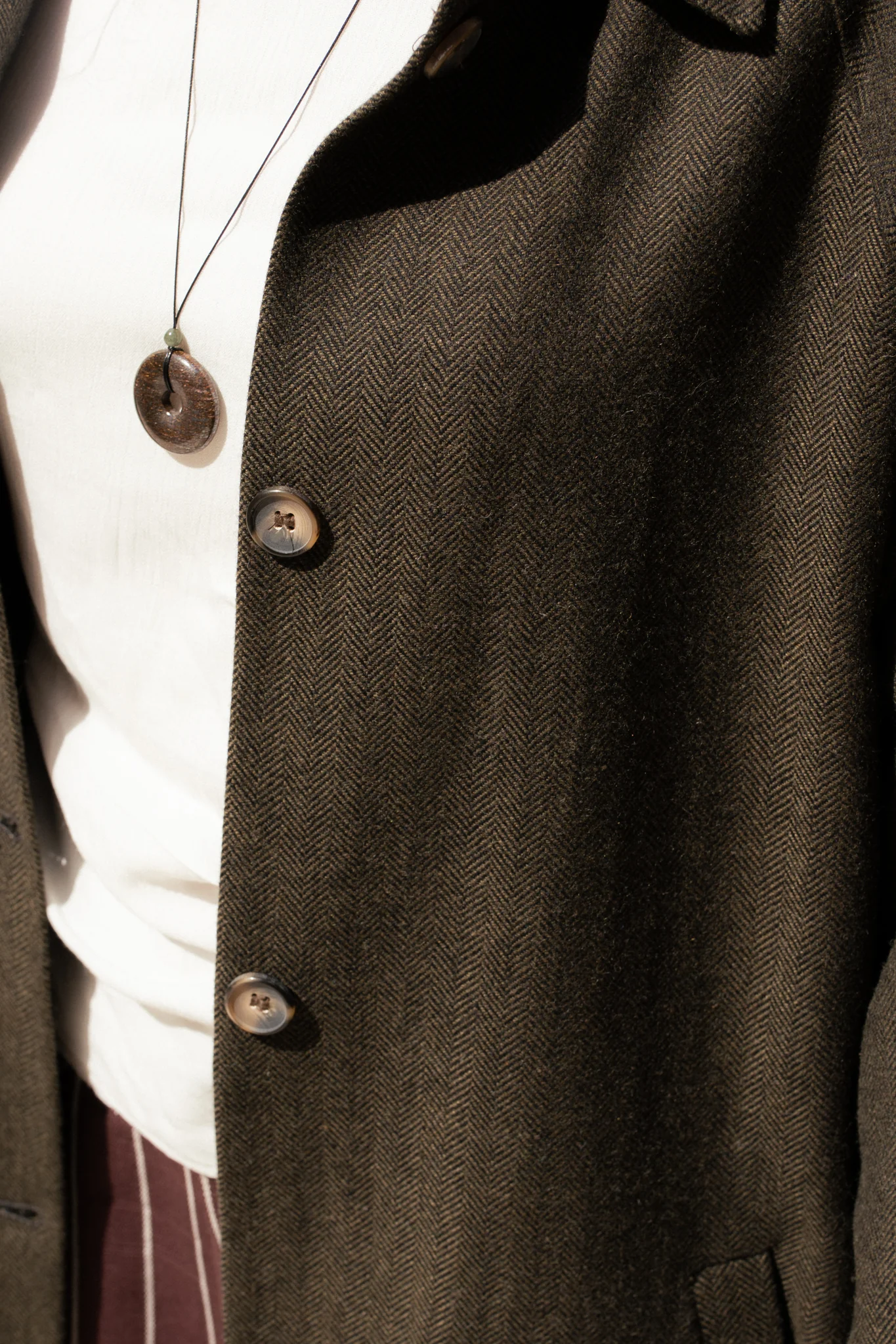 Jude yak wool top coat (olive) - Image 5