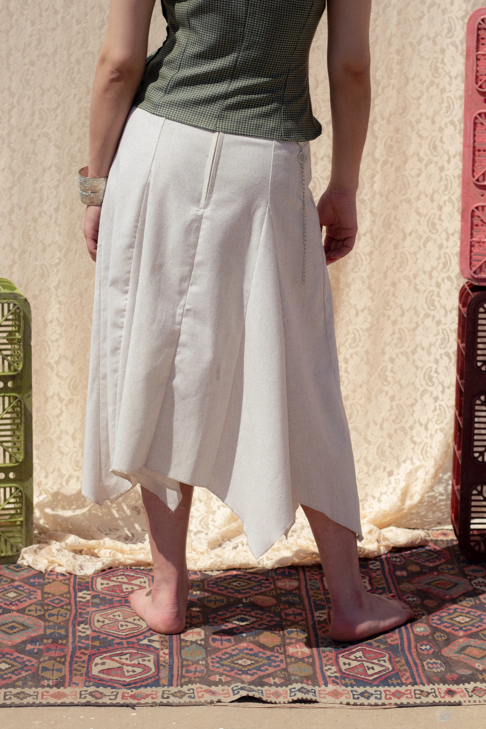 Saria midi skirt (natural linen) - Image 4