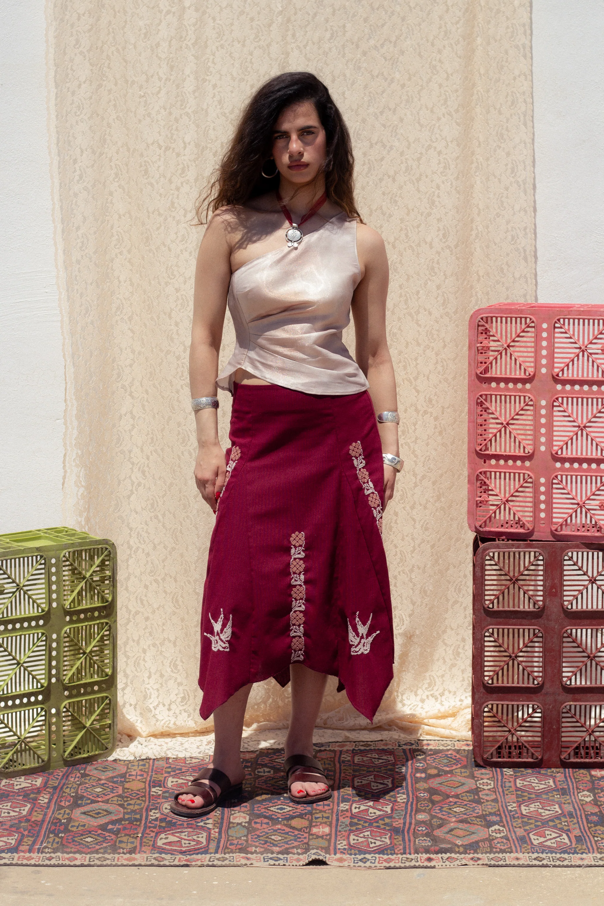 Saria midi skirt (embroidered) - Image 4