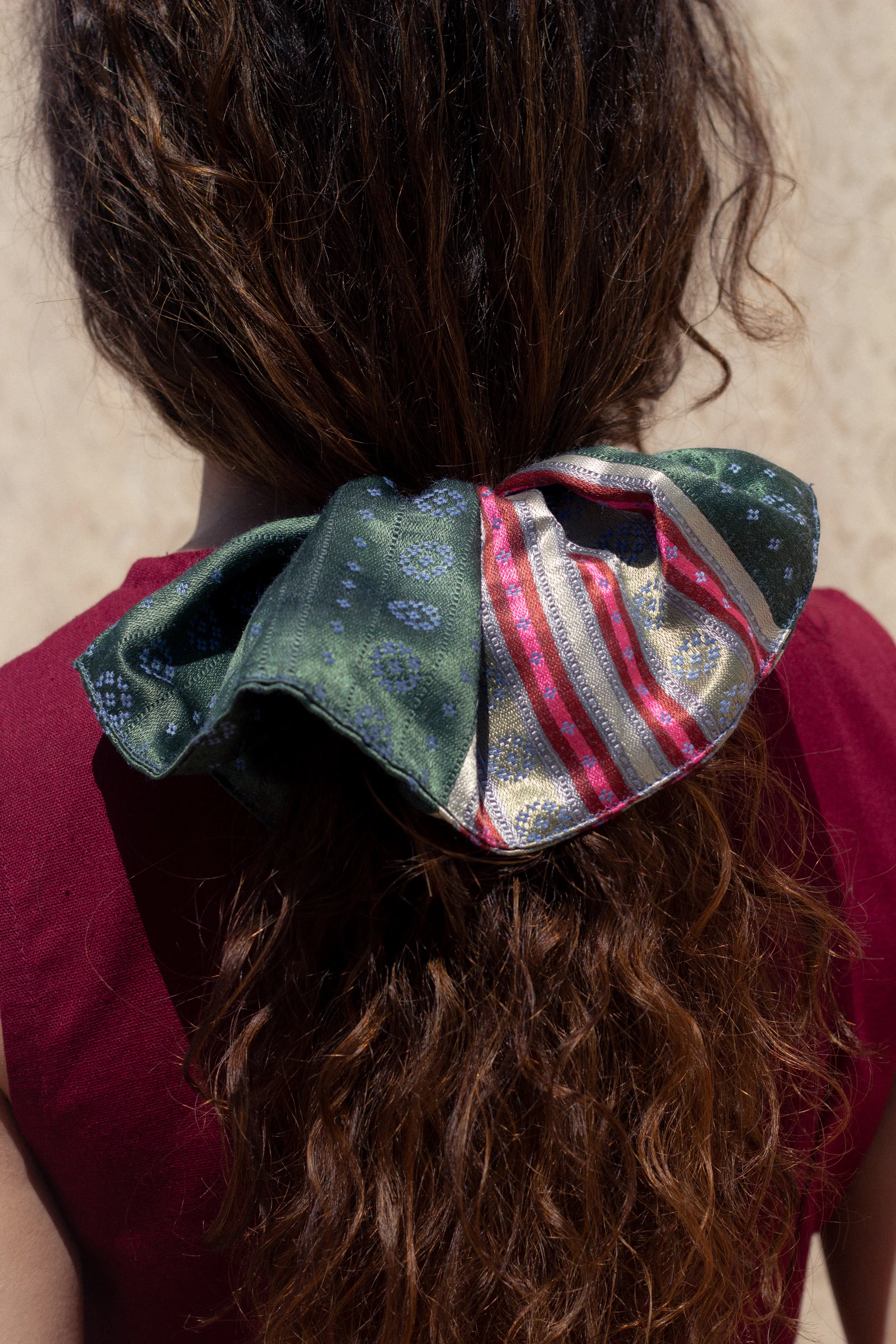 Syrian silk scrunchie