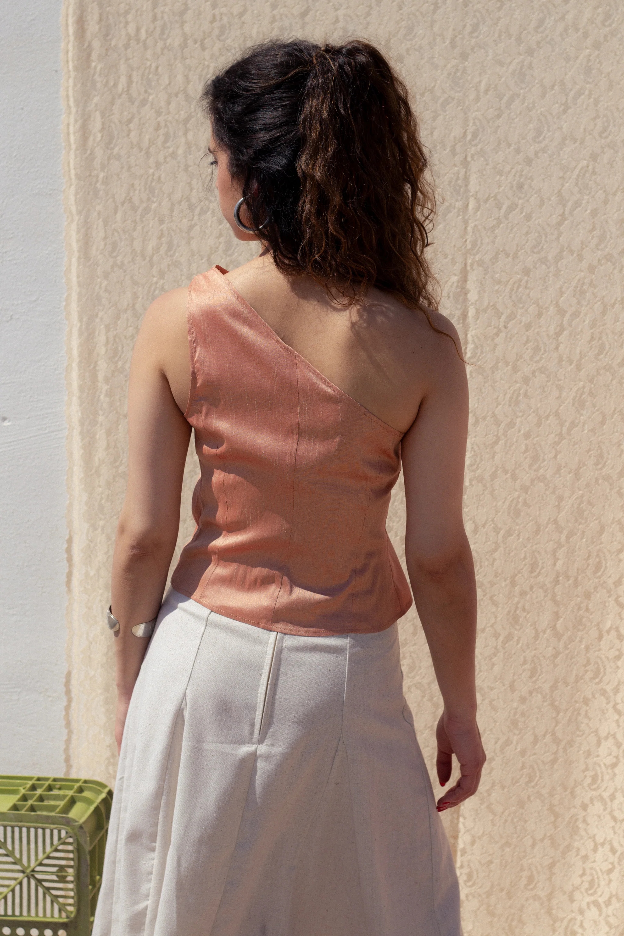 Talia silk top (watermelon silk) - Image 5