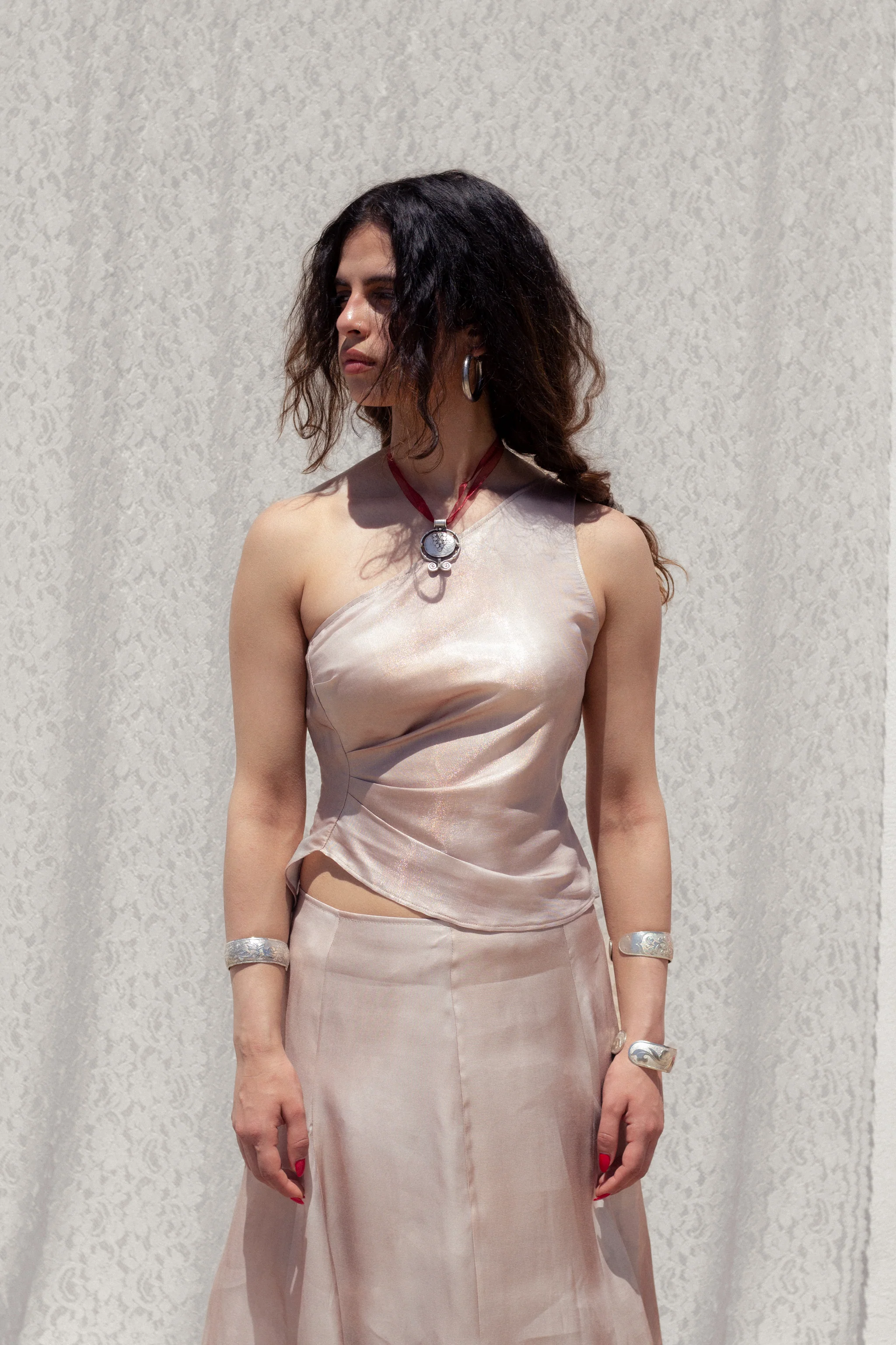 Talia silk top (dusty rose silk) - Image 4