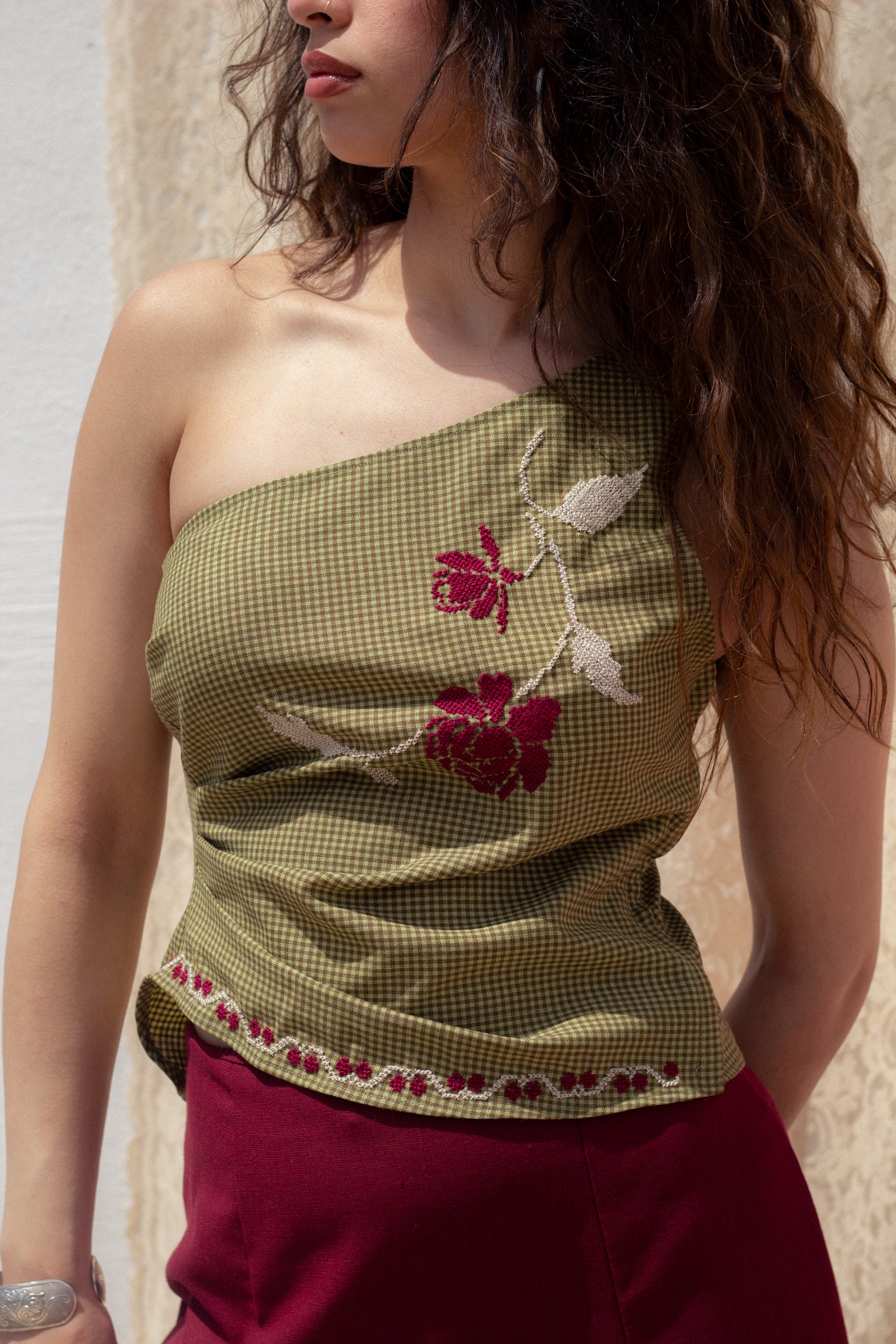 Talia top (olive cotton) - Image 3