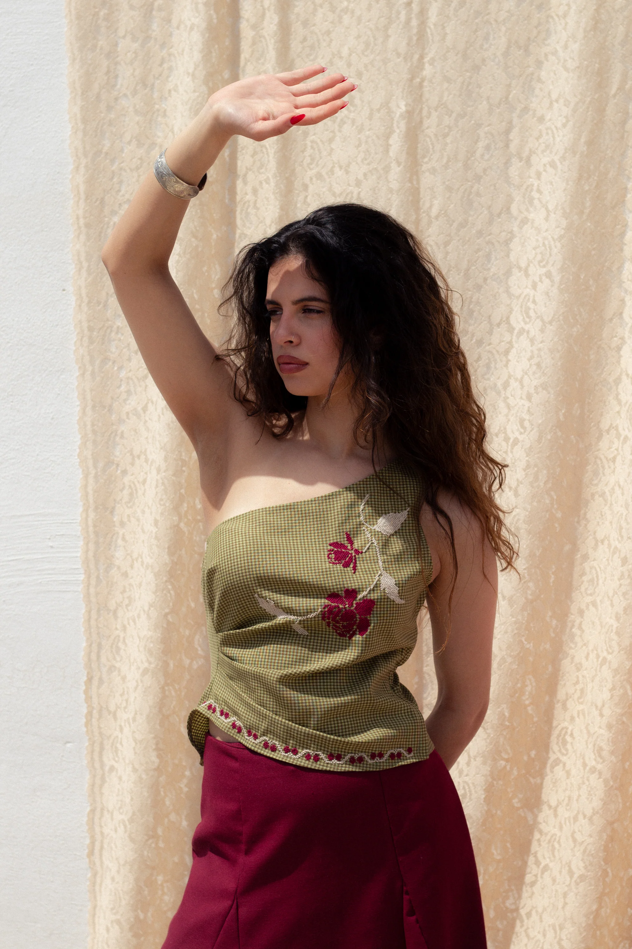 Talia top (olive cotton) - Image 6