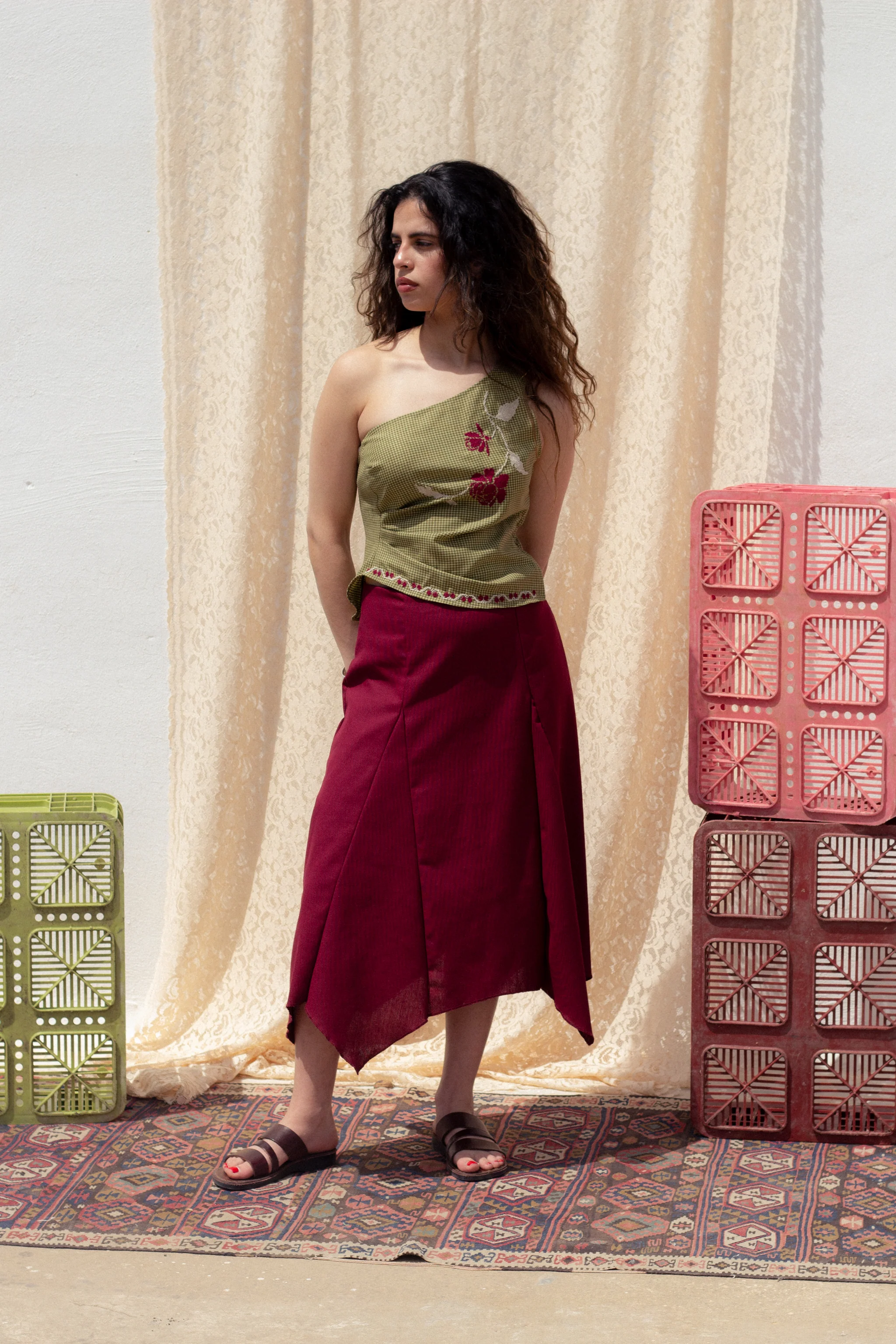 Talia top (olive cotton) - Image 7